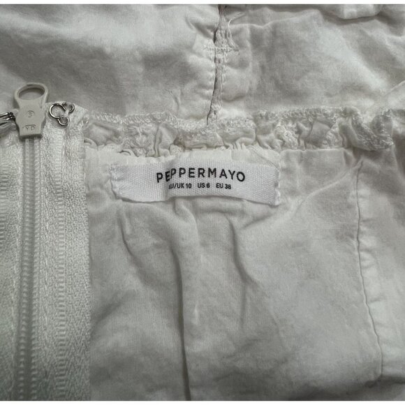 Peppermayo Ruffle Crop Top in White - Picture 3 of 3